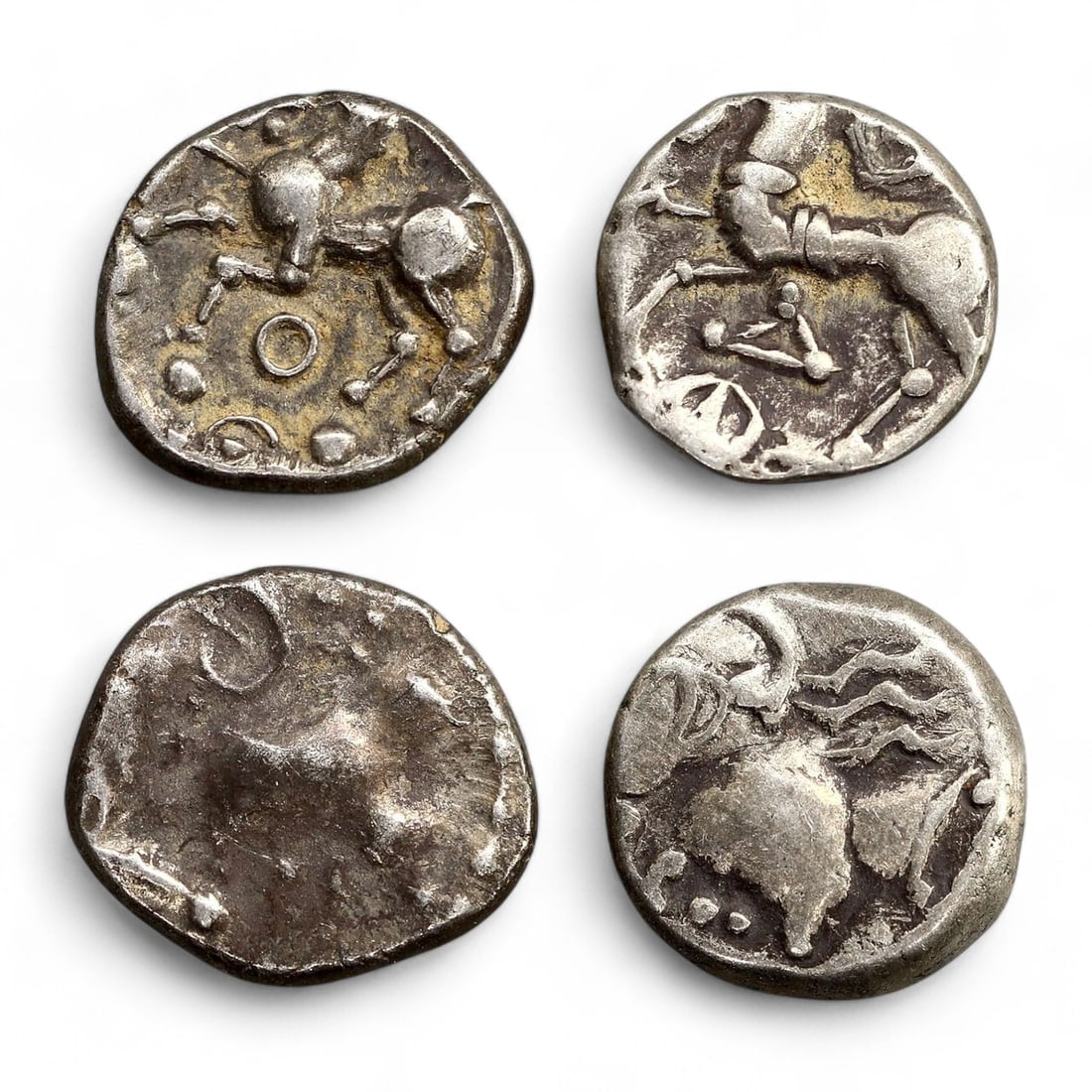 CELTIC TRIBES: Lot of 2 Silver Coins, 2nd-1st Century BCE (3.8g, 11-12mm) (1 of 1)