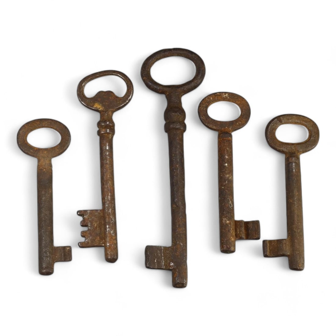 POST-MEDIEVAL ERA: Iron "Warded Key Collection," Circa 16th-18th Century CE (133g, 7-11.5 cm, 5 (1 of 1)
