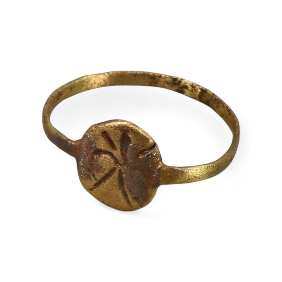 CRUSADER ERA: Bronze Engraved Ring with Star Motif, 12th-14th Century CE (3g, Size 10 US) (1 of 2)