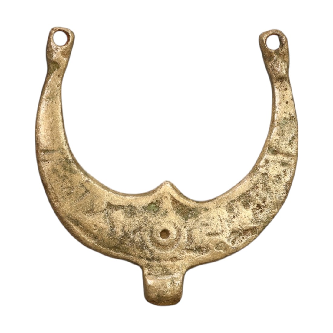 VIKING ERA: Gold-Gilt "Lunula" Crescent Pendant, Circa 9th-11th Century CE (15g, 4.5x2 cm) (1 of 2)