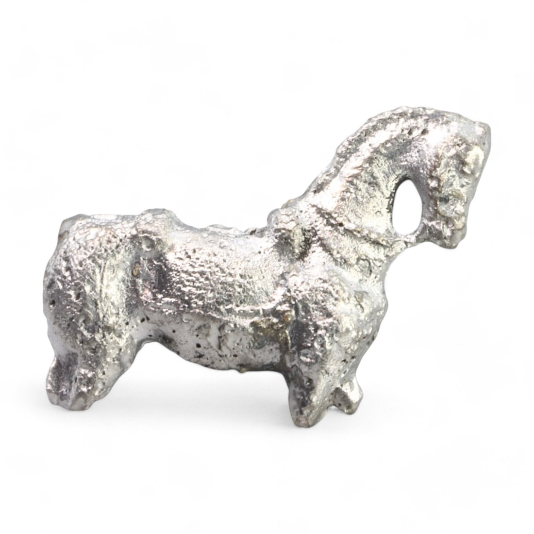 CRUSADER ERA: Lead Pilgrim Badge in the Form of a Horse, 12th-14th Century CE (28g, 3x1.5 cm): This charming Crusader-era lead pilgrim badge, cast in the form of a horse, reflects the deep religious and cultural symbolism of medieval pilgrimages. The intricate detailing, including the horse's m
