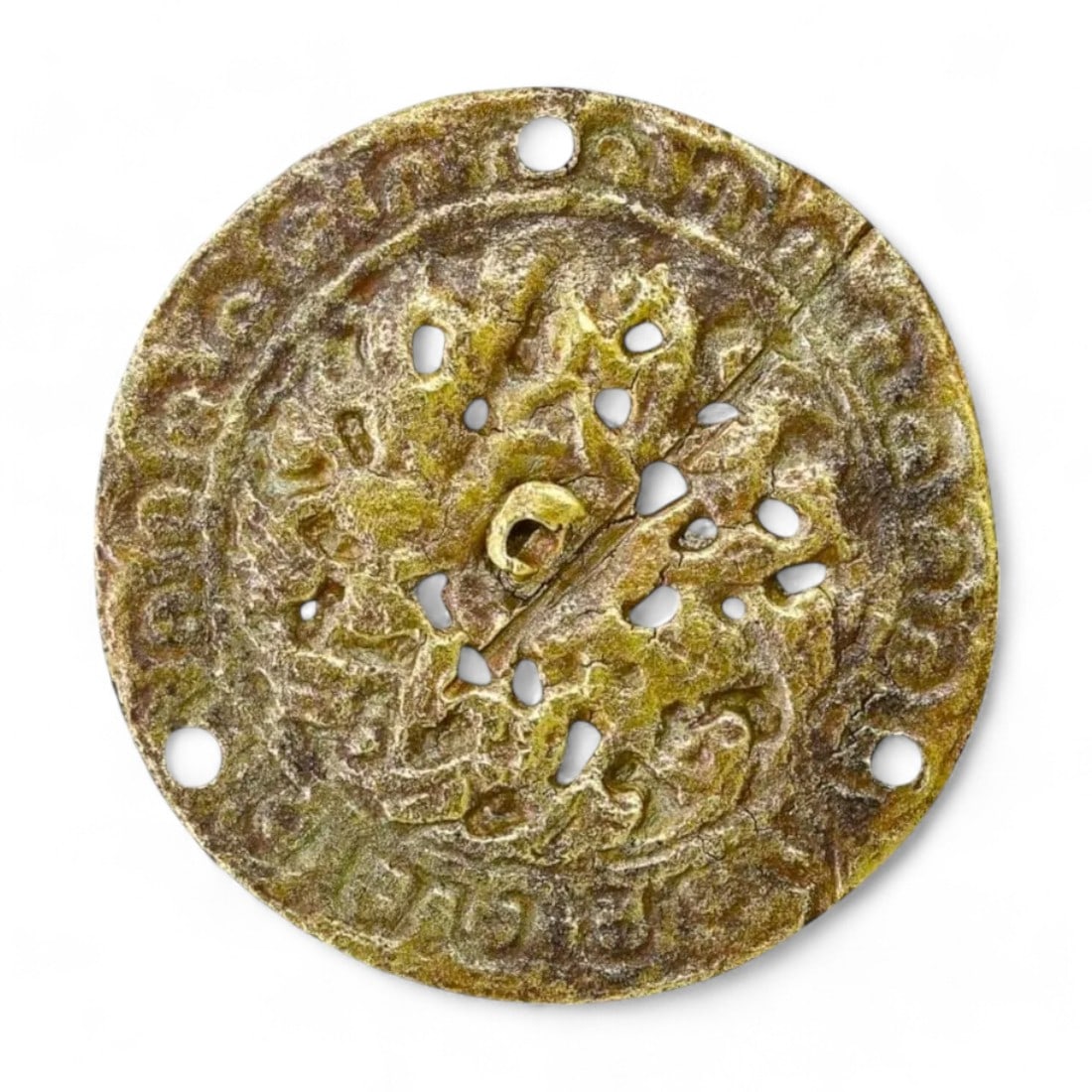 SCYTHIAN BRONZE: Gold-Gilt Harness Ornament, 4.5cm (1 of 2)