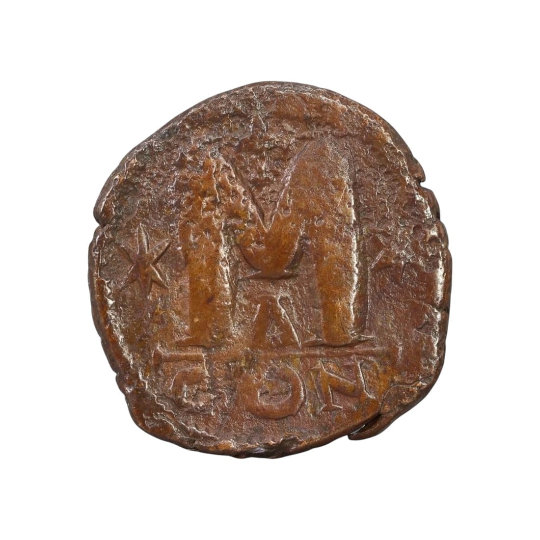BYZANTINE EMPIRE: Copper 40 Nummi Coin of Justinian I, Constantinople Mint, 527-538 AD (16g, (1 of 3)