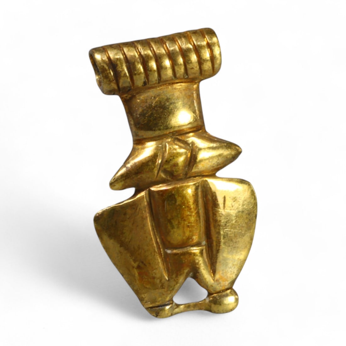 ANCIENT EGYPTIAN: Gold-Gilt Bronze "Divine Guardian" Amulet, Circa 1st Millennium BCE (7g, 3.5cm) (1 of 2)