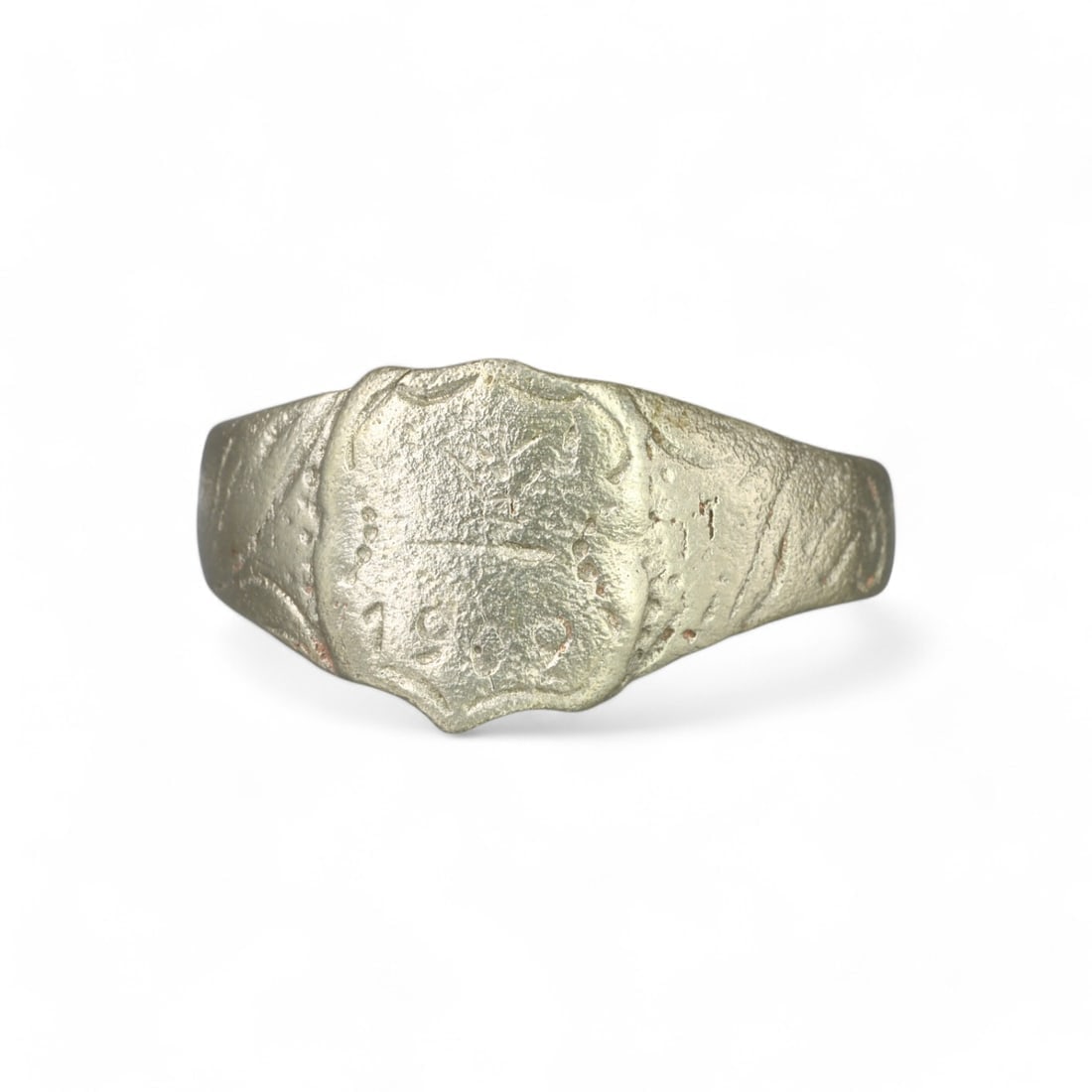 EARLY 20TH CENTURY: Silver Ring with Engraved "1909," 1909 CE (5g, US Size 12.25) (1 of 2)