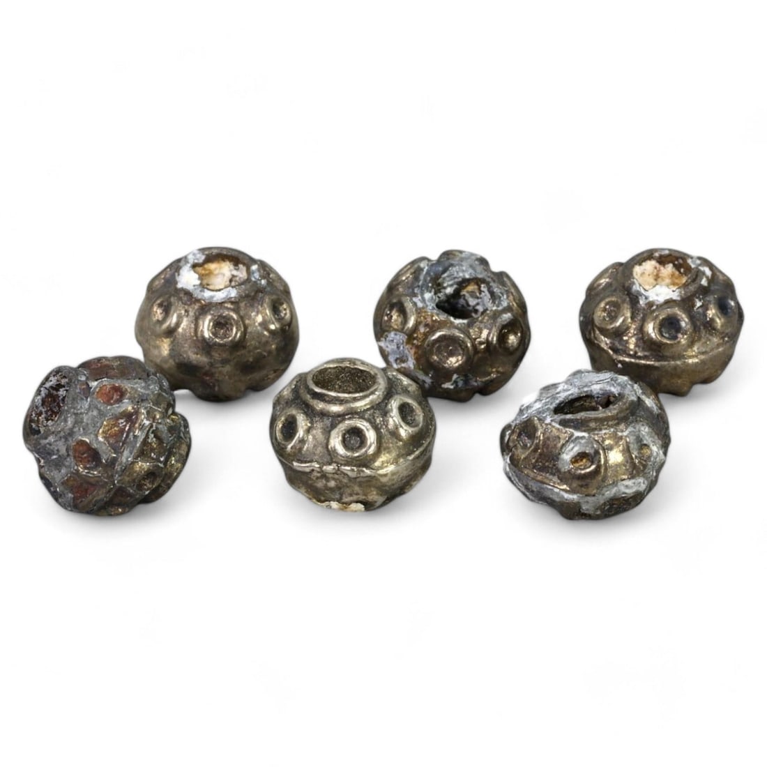 VIKING HACK SILVER BEADS: Set of 6, Circa 9th-11th Century CE (0.6cm Each, 4.06g) (1 of 1)