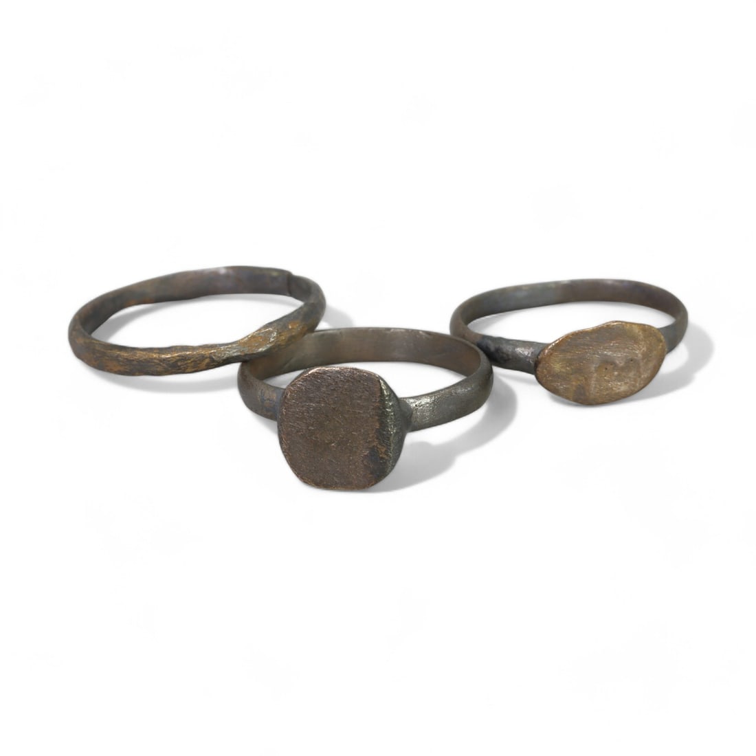 CRUSADER ERA: Bronze Signet and Plain Rings, 12th-14th Century CE (Sizes 7-10 US, 7g, Lot of 3) (1 of 1)