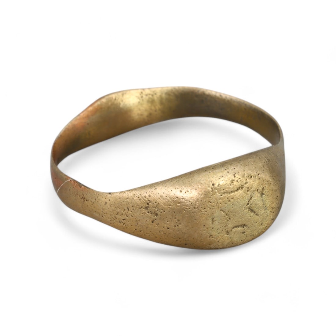 CRUSADER ERA: Bronze "Smooth Domed Bezel" Ring, 12th-14th Century CE (Size 7 US, 2.5g): This sleek Crusader-era ring, made from bronze, features a smooth, domed bezel with subtle wear, indicative of its extensive history. The minimalist yet elegant design reflects the practical and symbo