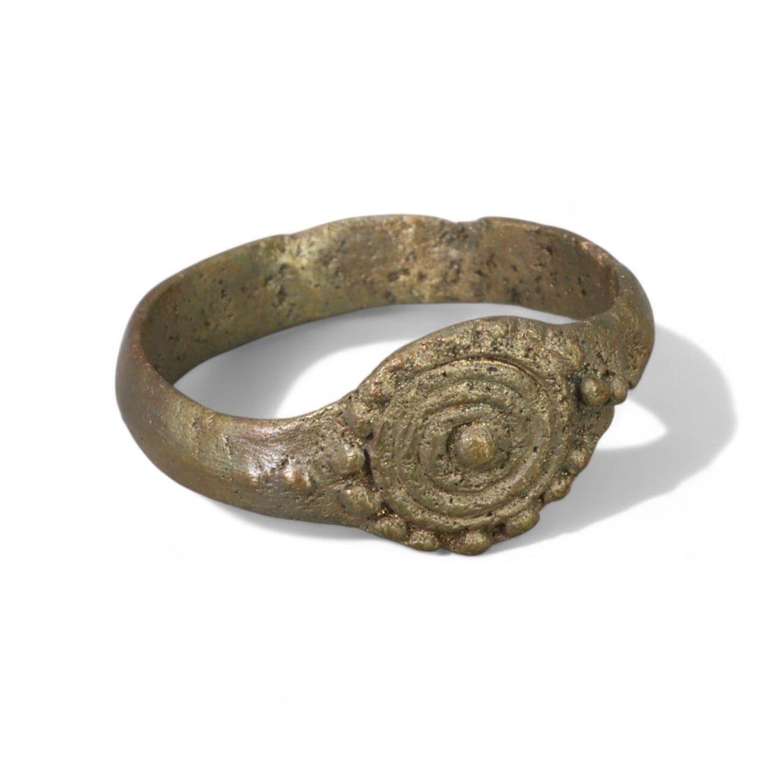 LURISTAN ERA: Bronze "Concentric Circle" Ring, Circa 10th-7th Century BCE (Size 6 US, 2.8g) (1 of 2)