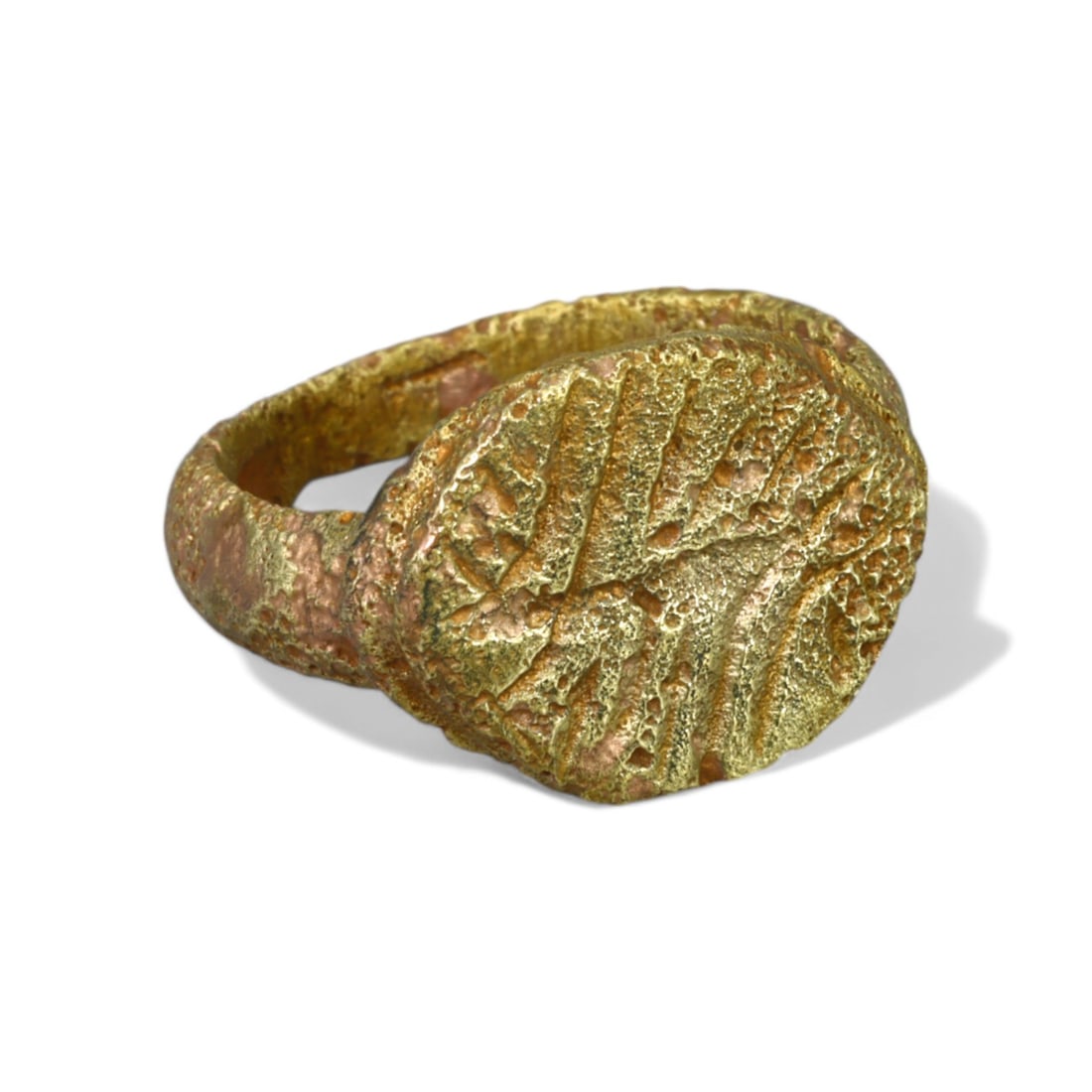 VIKING ERA: Bronze "Runic Pattern" Ring, 9th-11th Century CE (Size 5 US, 4g) (1 of 2)