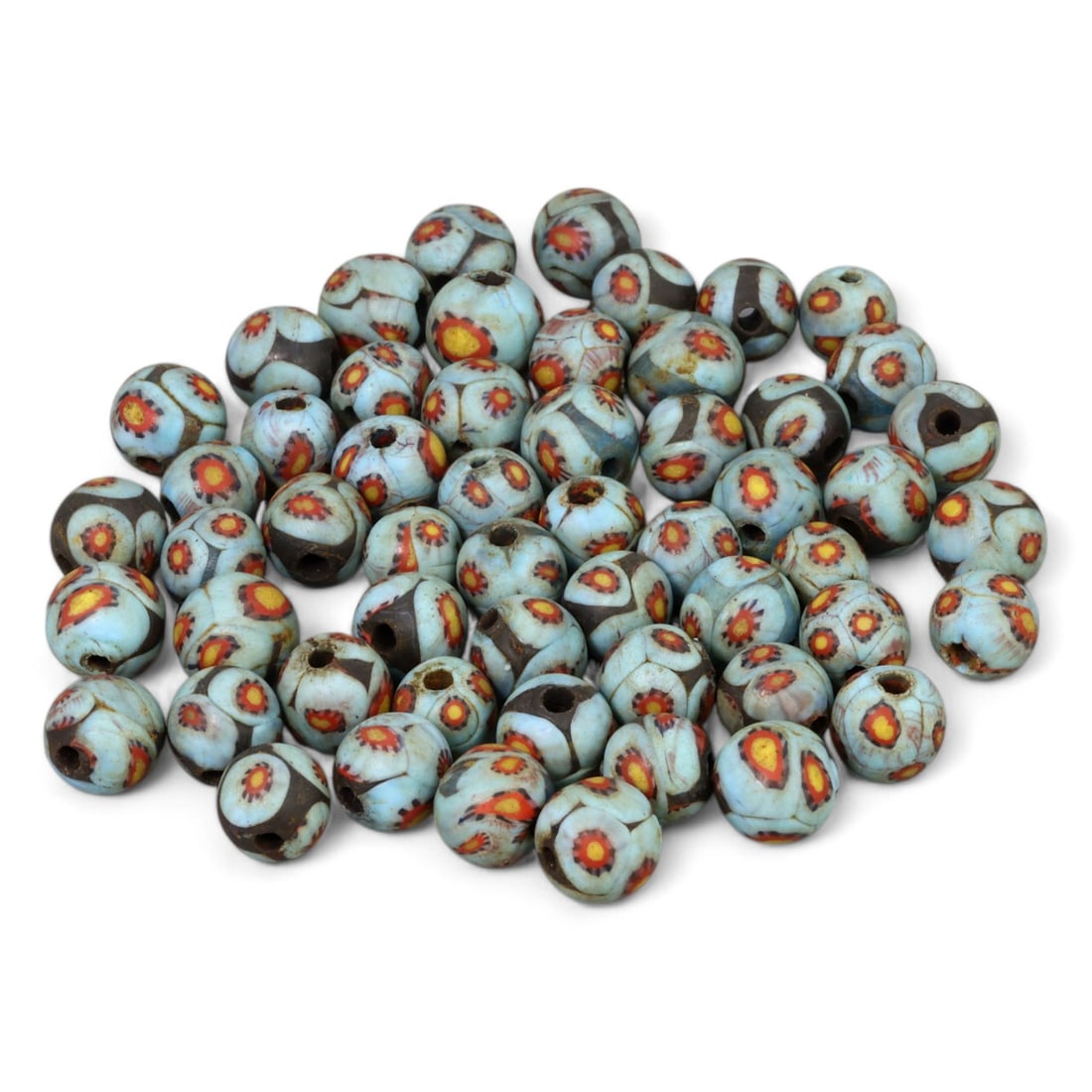 ROMAN ERA: Millefiori Glass Beads, 1st-3rd Century CE (65g, 11mm Each) (1 of 1)