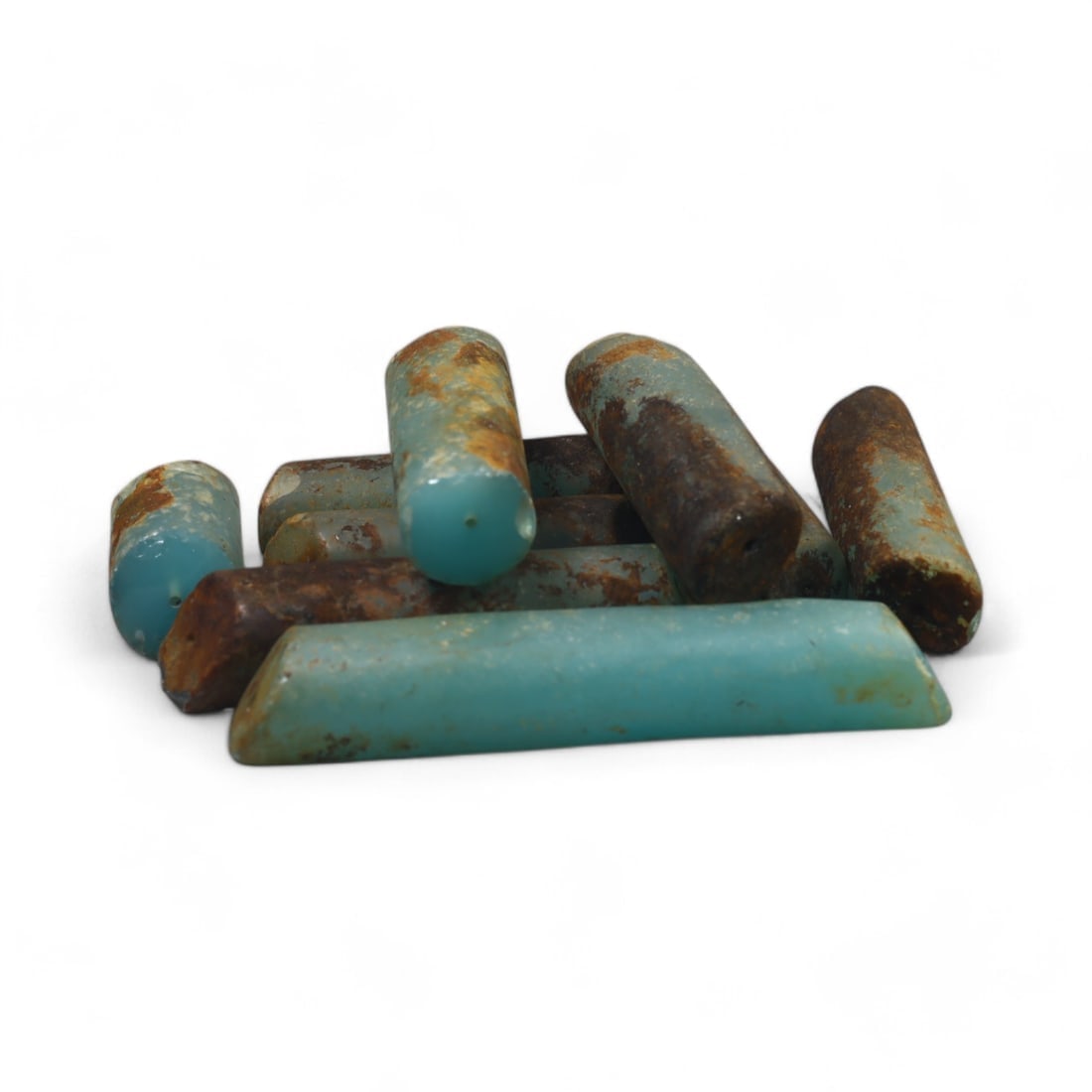 PYU CULTURE: Ancient Glass Beads, Circa 3rd-9th Century CE (171g, 3-8cm, 9 Pieces) (1 of 2)