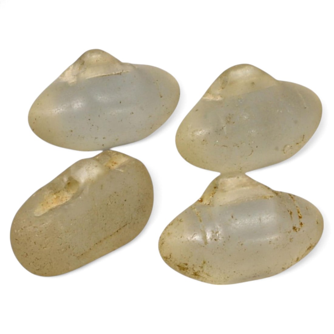 ANTIQUE BOHEMIAN CRYSTAL AMULETS: Set of 4, Circa 19th Century (2.3-2.4cm, 22g) (1 of 1)