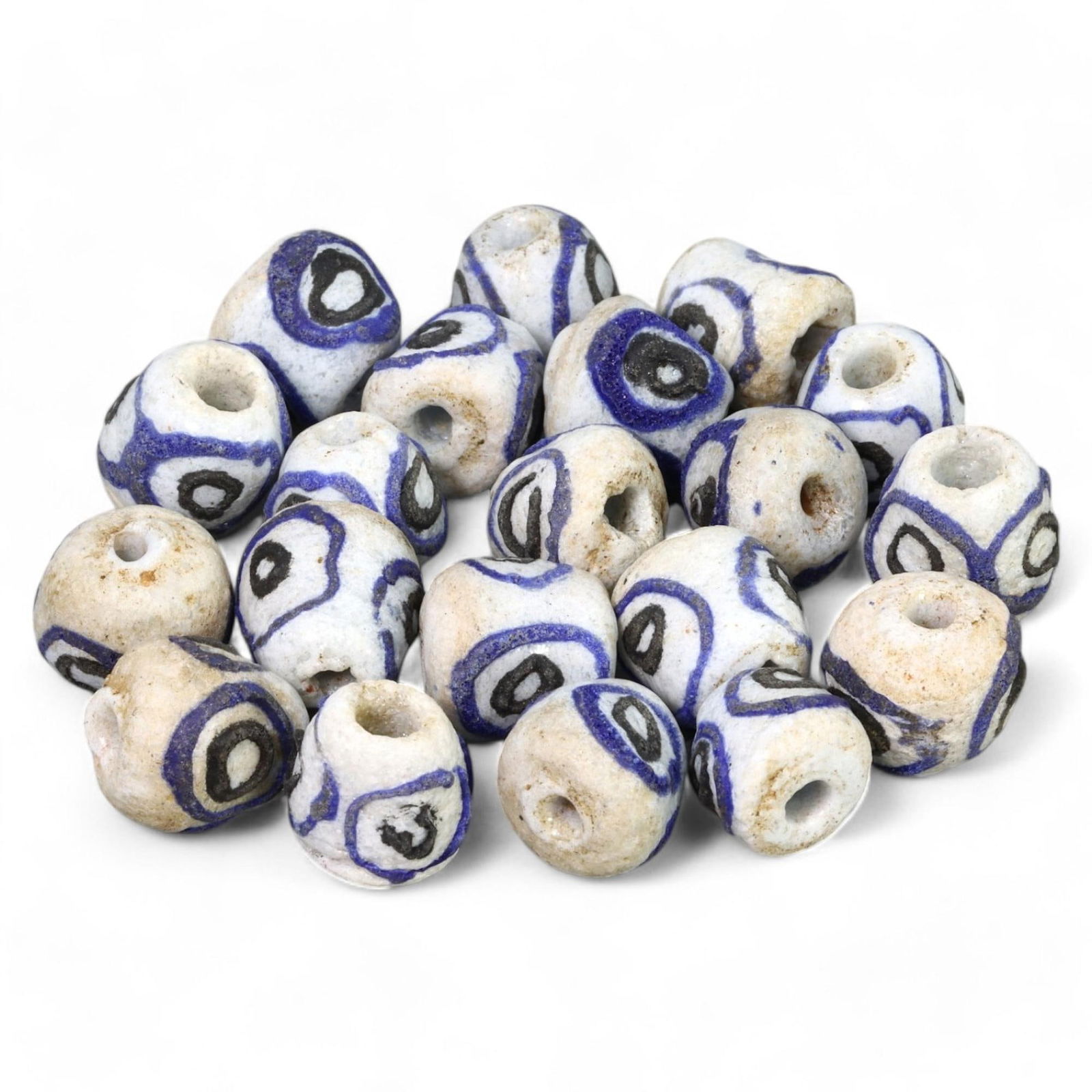 ROMAN ERA: Eye Patterned Glass Beads, 1st-3rd Century CE (32g, 11mm) (1 of 1)