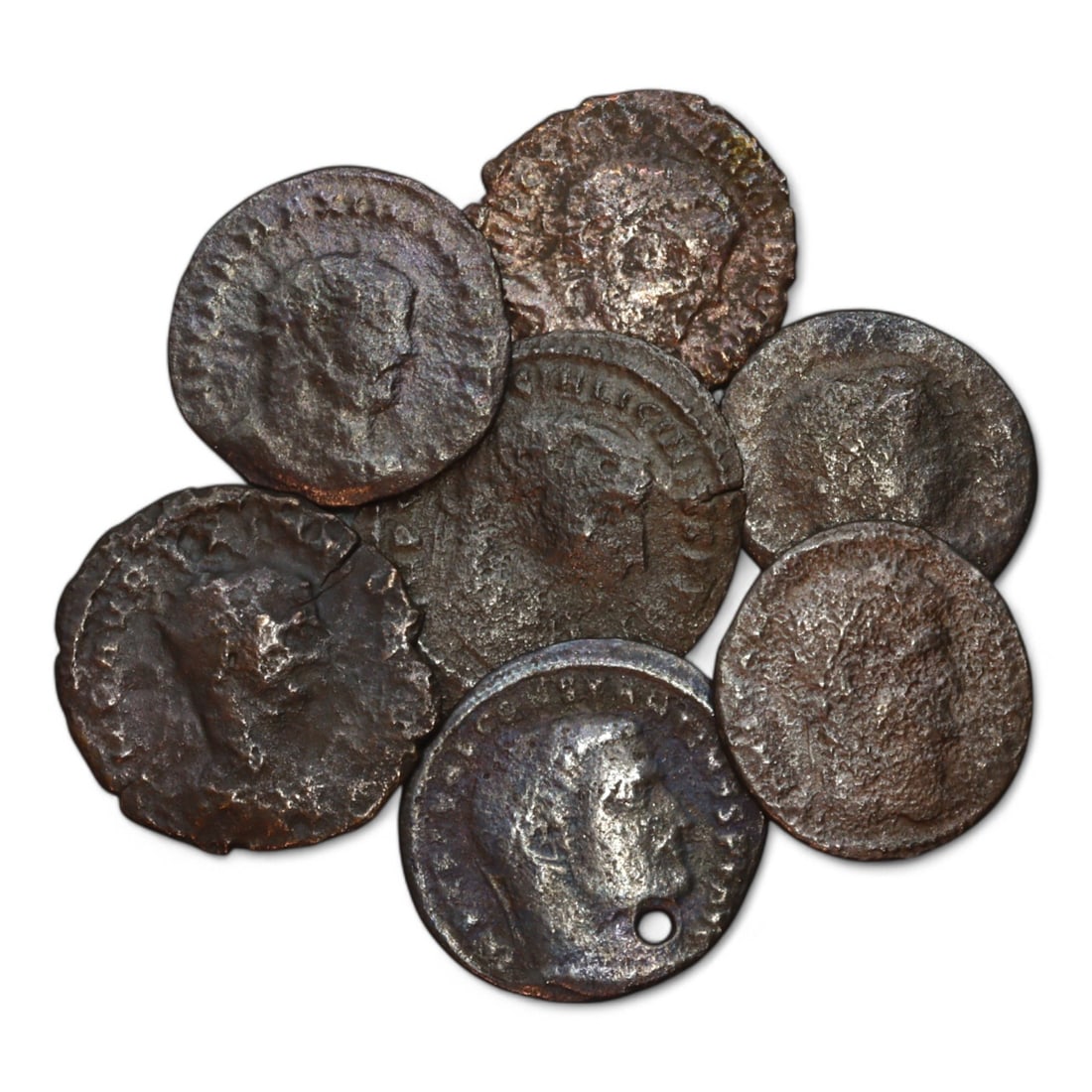 ROMAN EMPIRE: Lot of 7 Coins, Various Emperors and Denominations, 3rd - 4th Century CE (16g, 18 - (1 of 2)