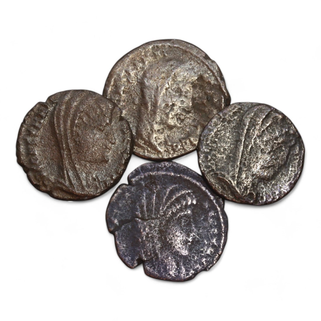 ROMAN EMPIRE: Lot of 4 AE Nummi Coins of Constantine II, 337-340 CE (5g total, 13-16mm) (1 of 2)