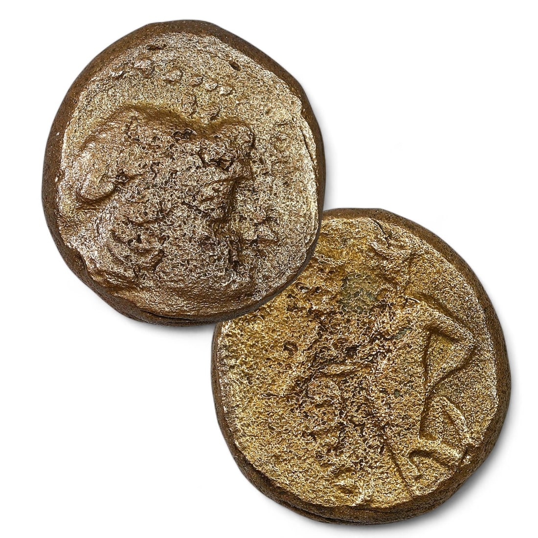 Ancient Greece: Bronze AE12, Hellenistic Period (3g, 12mm): This small bronze AE12 coin, weighing 3 grams and measuring 12mm in diameter, dates to the Hellenistic period. The obverse typically features a deity or ruler's head, rendered in profile, emphasizing 
