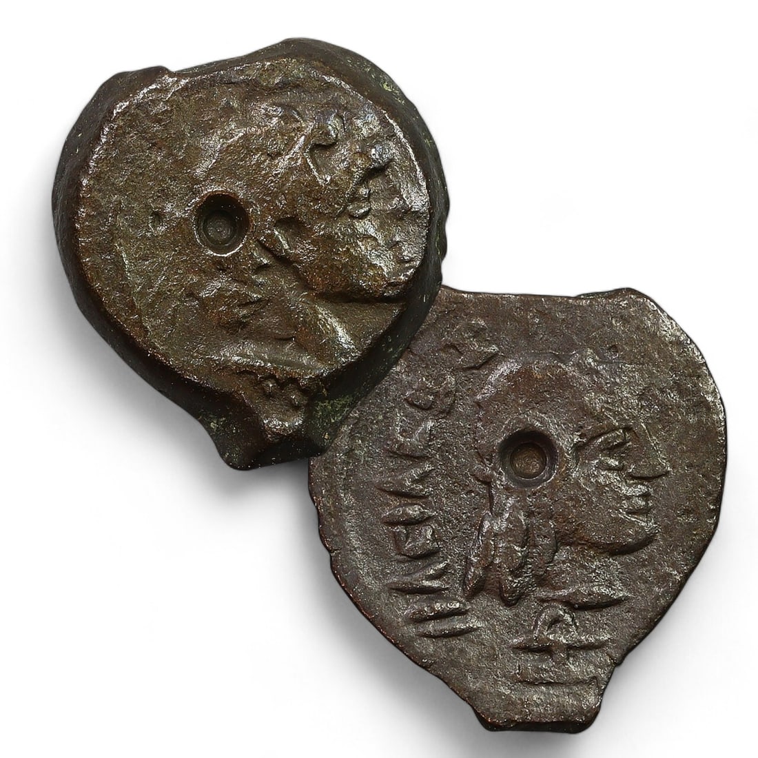 GREEK BRONZE COIN: AE with Central Piercing, Thessaly or Macedonian (2.5g, 18mm) (1 of 3)