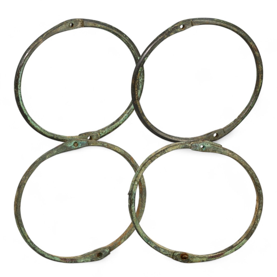 AFRICAN TRIBAL: Set of Four Bronze Bracelets (150g total, 8-10cm each) (1 of 5)