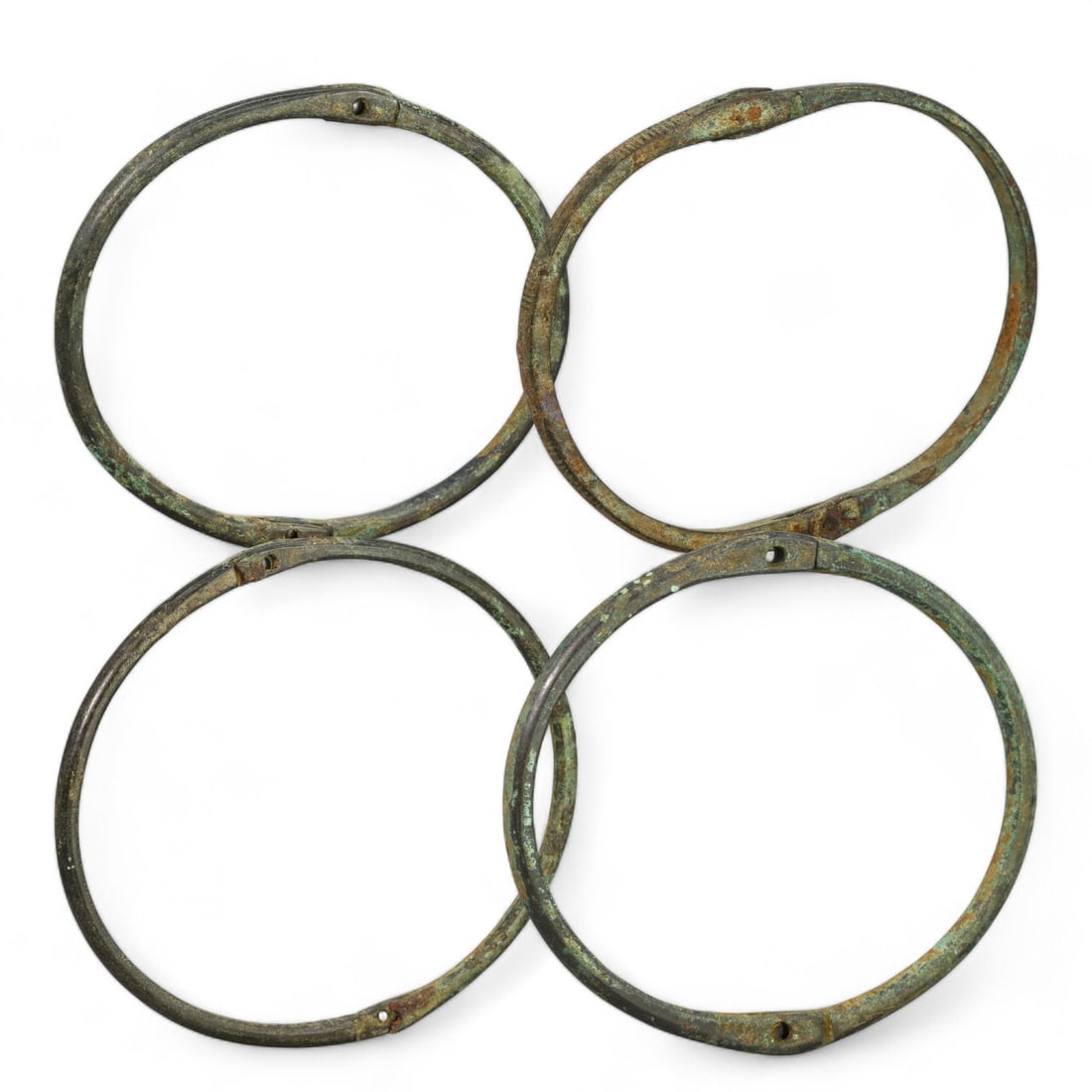 AFRICAN TRIBAL: Set of Four Bronze Bracelets (164g total, 7-11cm each) (1 of 5)