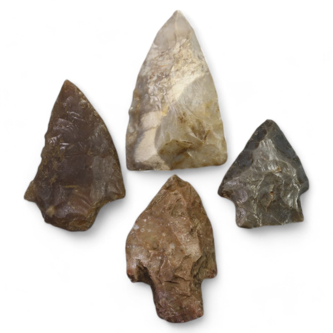 NATIVE AMERICAN: Flint Arrowheads, Eastern Woodlands (47g, Avg. 4cm, 4pcs) (1 of 1)