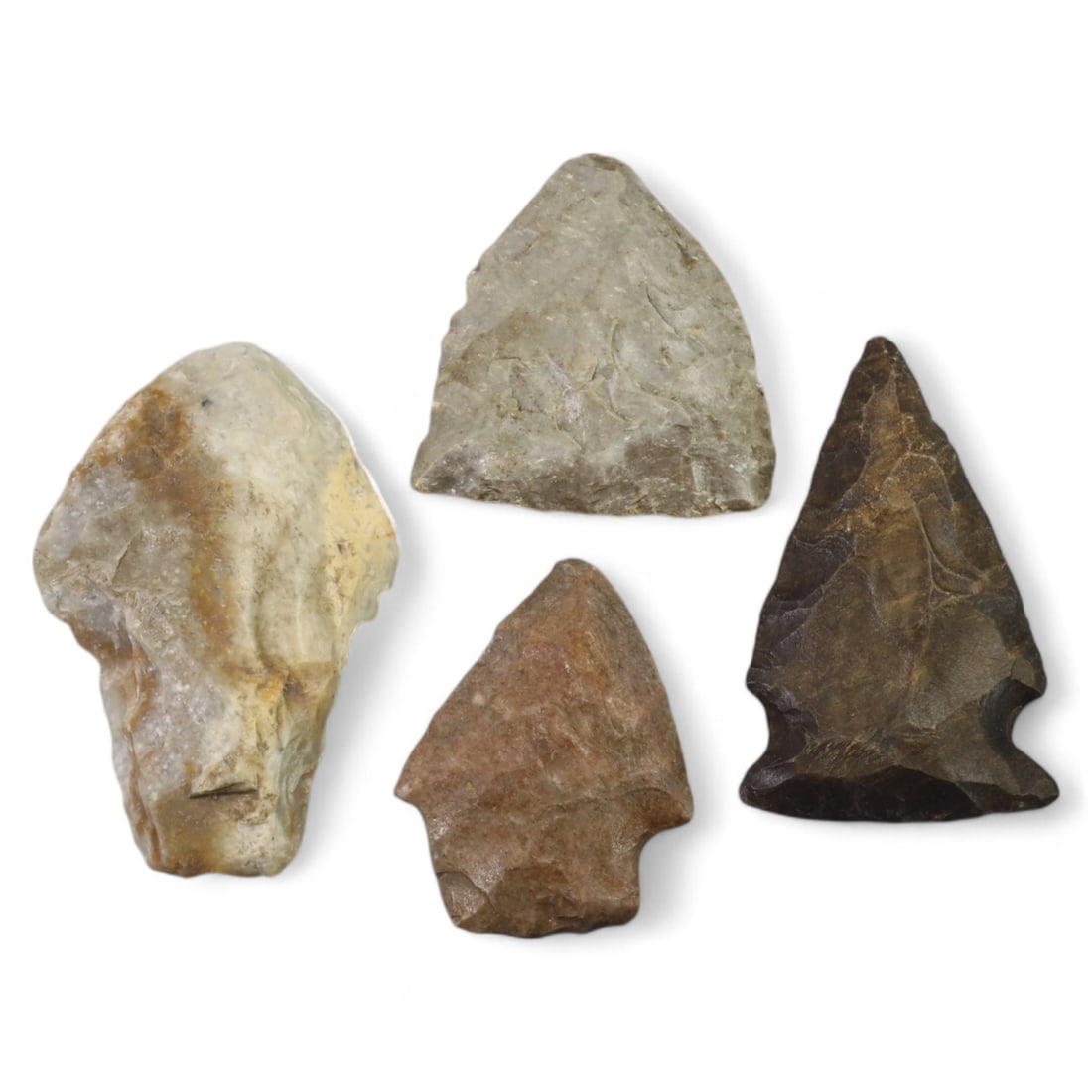 NATIVE AMERICAN: Flint Arrowheads, Eastern Woodlands (48g, Avg. 4cm, 4pcs) (1 of 1)