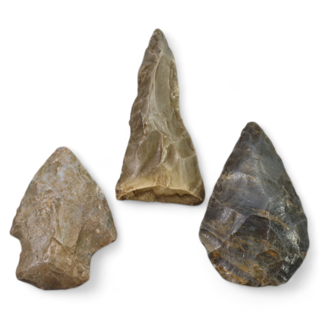 NATIVE AMERICAN: Flint Arrowheads, Eastern Woodlands (31g, Avg. 4cm, 3pcs) (1 of 1)