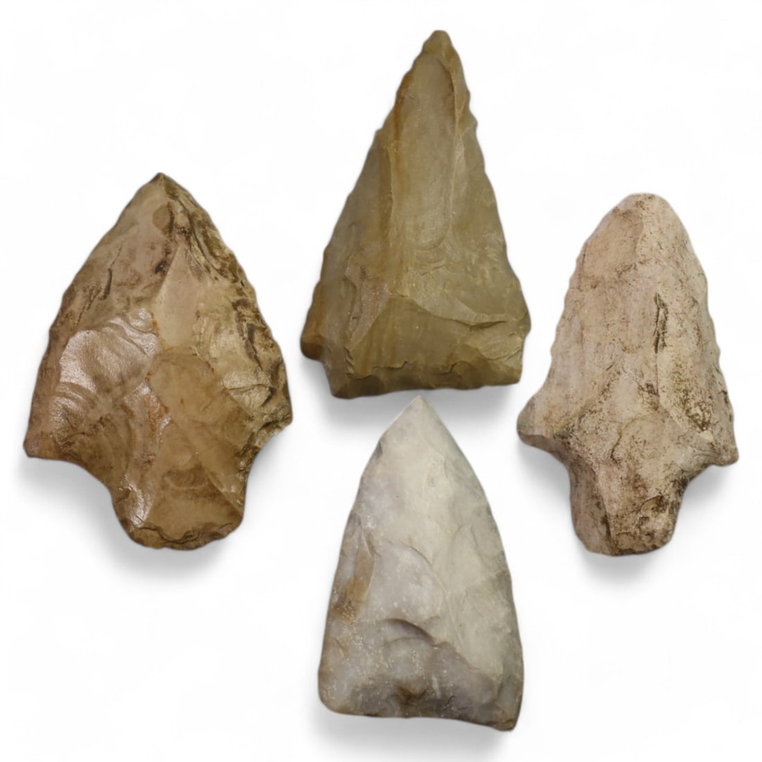 NATIVE AMERICAN: Flint Arrowheads, Eastern Woodlands (51g, Avg. 4cm, 4pcs) (1 of 1)