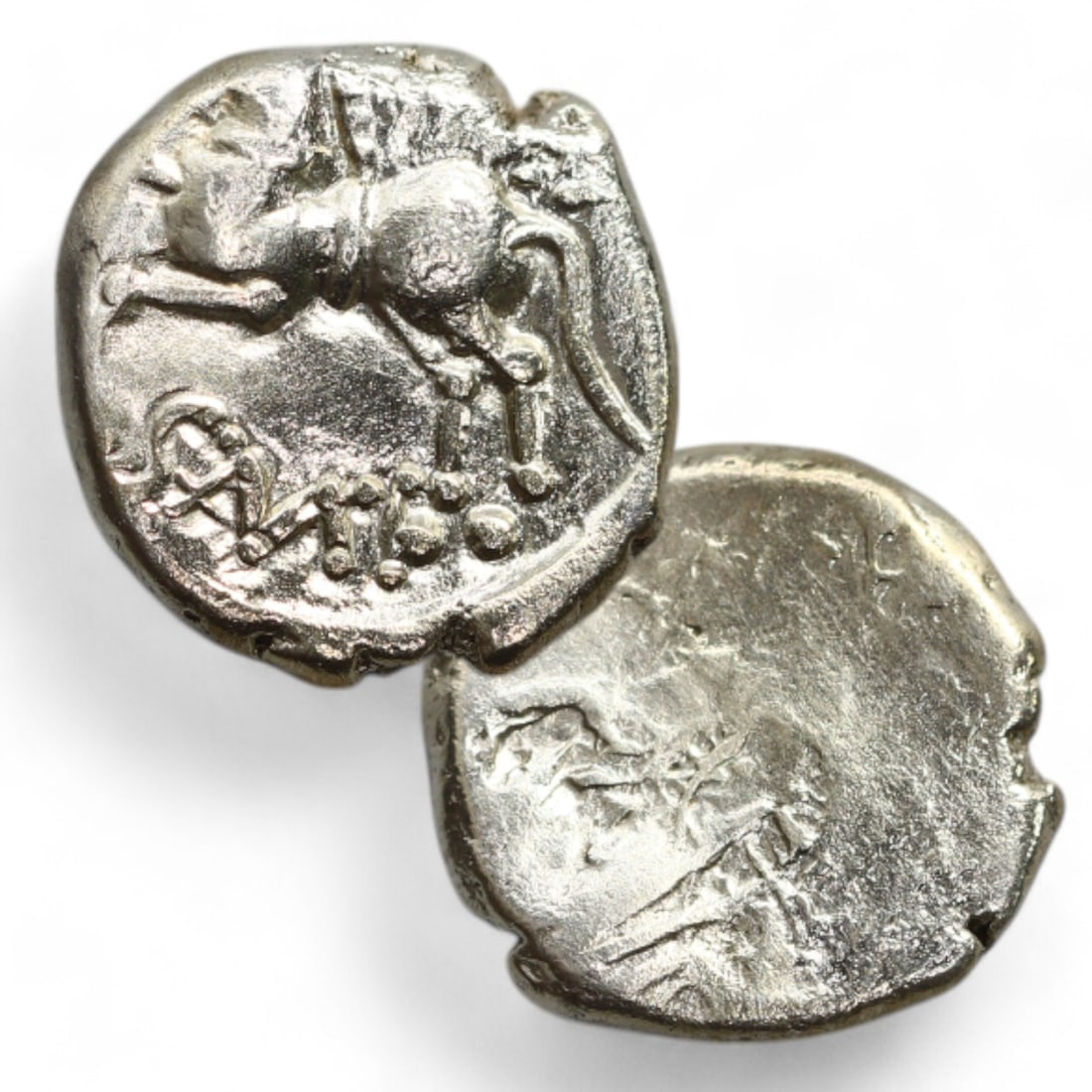 CELTIC ERA: Silver "Horse Motif" Stater Coin Pendant, Circa 1st Century BCE (1 cm, 1.8g) (1 of 3)