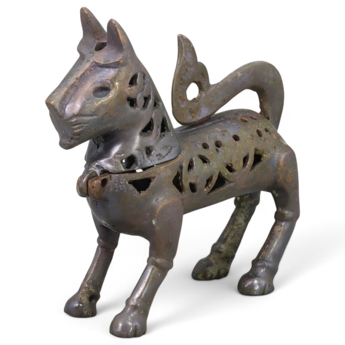 MEDIEVAL ISLAMIC ERA: Bronze Feline-Shaped Incense Burner, Circa 12th-14th Century CE (421g, 12cm) (1 of 4)