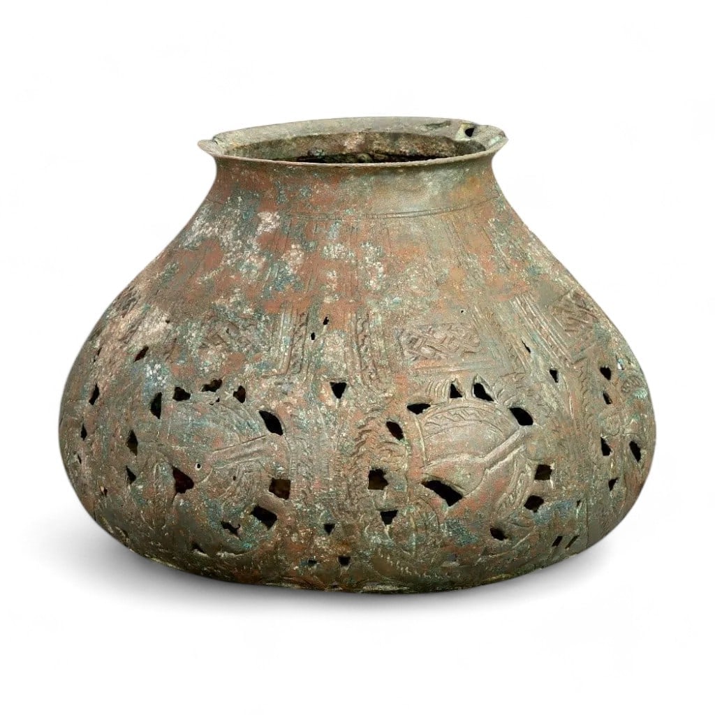 SELJUK ERA: Elaborately Pierced Islamic Bronze Incense Burner, 11th-13th Century CE (1015g, 18x13cm) (1 of 5)