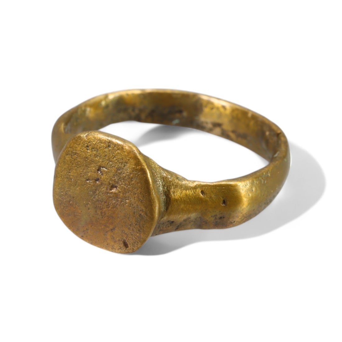 LATE MEDIEVAL ERA: Bronze Signet Ring with Blank Oval Bezel, 13th-15th Century CE (6 US, 4g) (1 of 2)