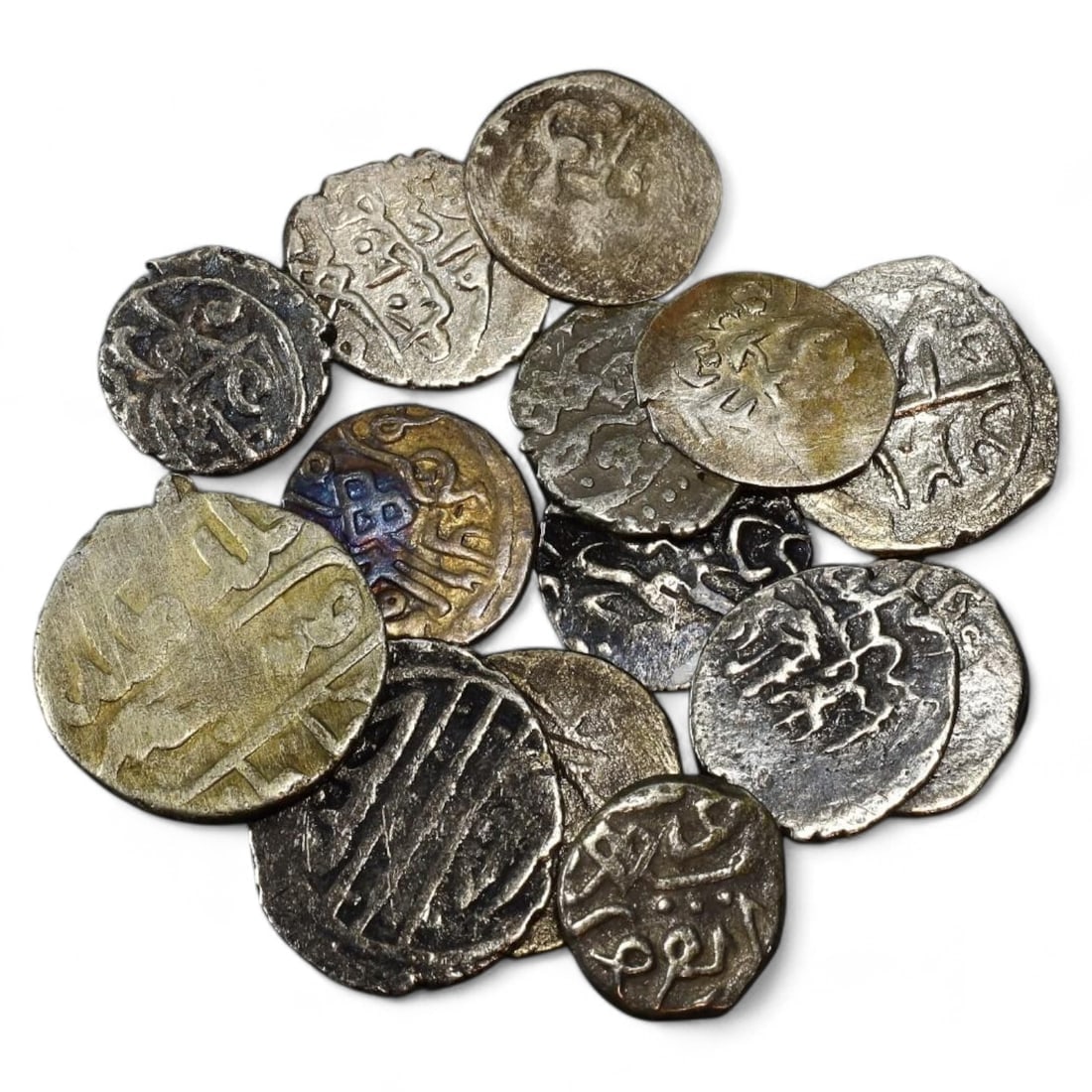 ISLAMIC WORLD: Lot of 14 Silver Coins, 10th-15th Century AD (9.5g, 10-16mm) (1 of 2)