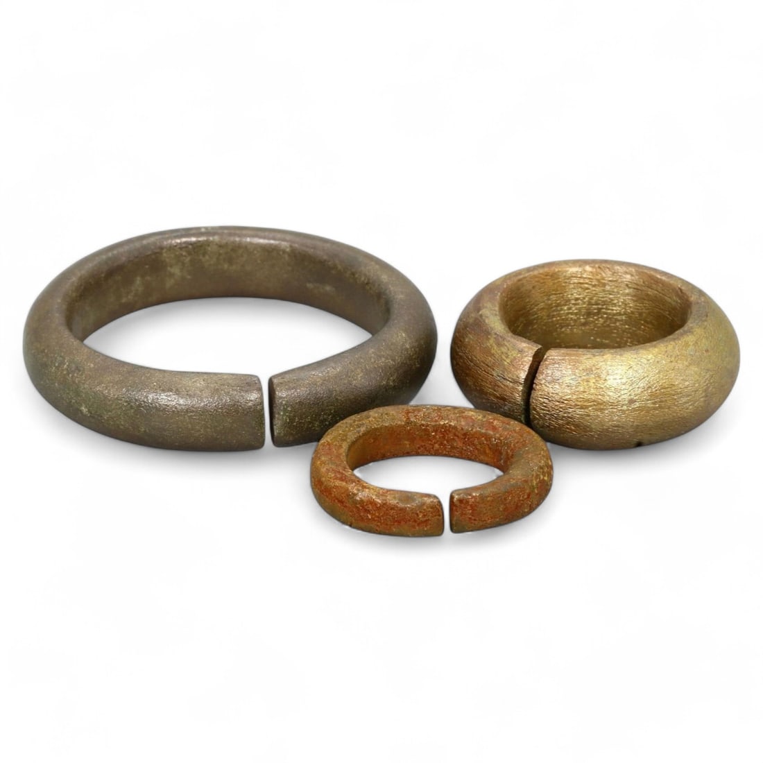 CELTIC ERA: Bronze Proto-Ring Money, Set of 3, Circa 800-500 BCE (3-5.5 cm, 148 g) (1 of 1)