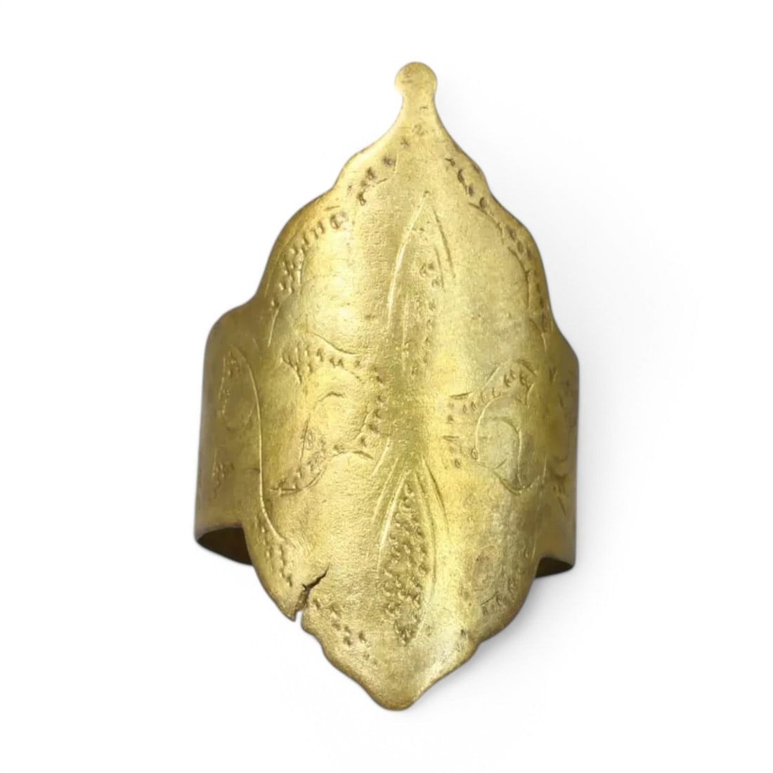 ISLAMIC: Gold-Gilt Bronze Shield Ring, 12th-14th Century CE (11g, 3cm Bezel) (1 of 2)