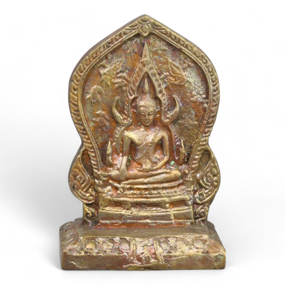 SIAMESE: Bronze Buddhist Plaque, Southeast Asia (152g, 9 x 5cm) (1 of 3)