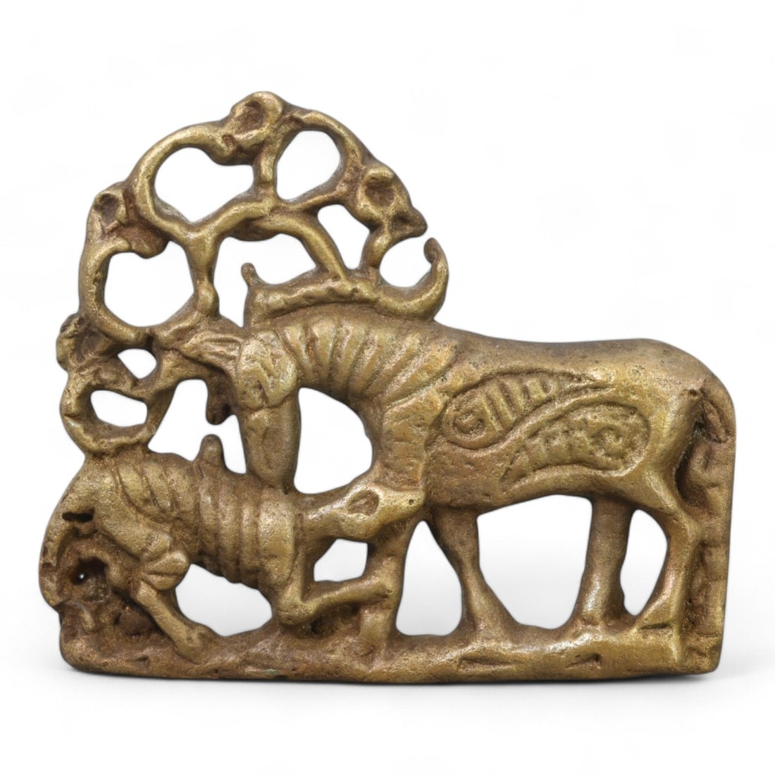 SINO-SIBERIAN: Bronze Belt Buckle, Central Asia (77g, 6.5 x 5.5cm) (1 of 2)