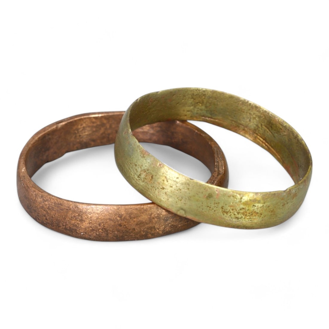 BYZANTINE ERA: Lot of Two Bronze "Plain Band" Rings, 10th-12th Century CE (9-9.5 US, 5g) (1 of 1)
