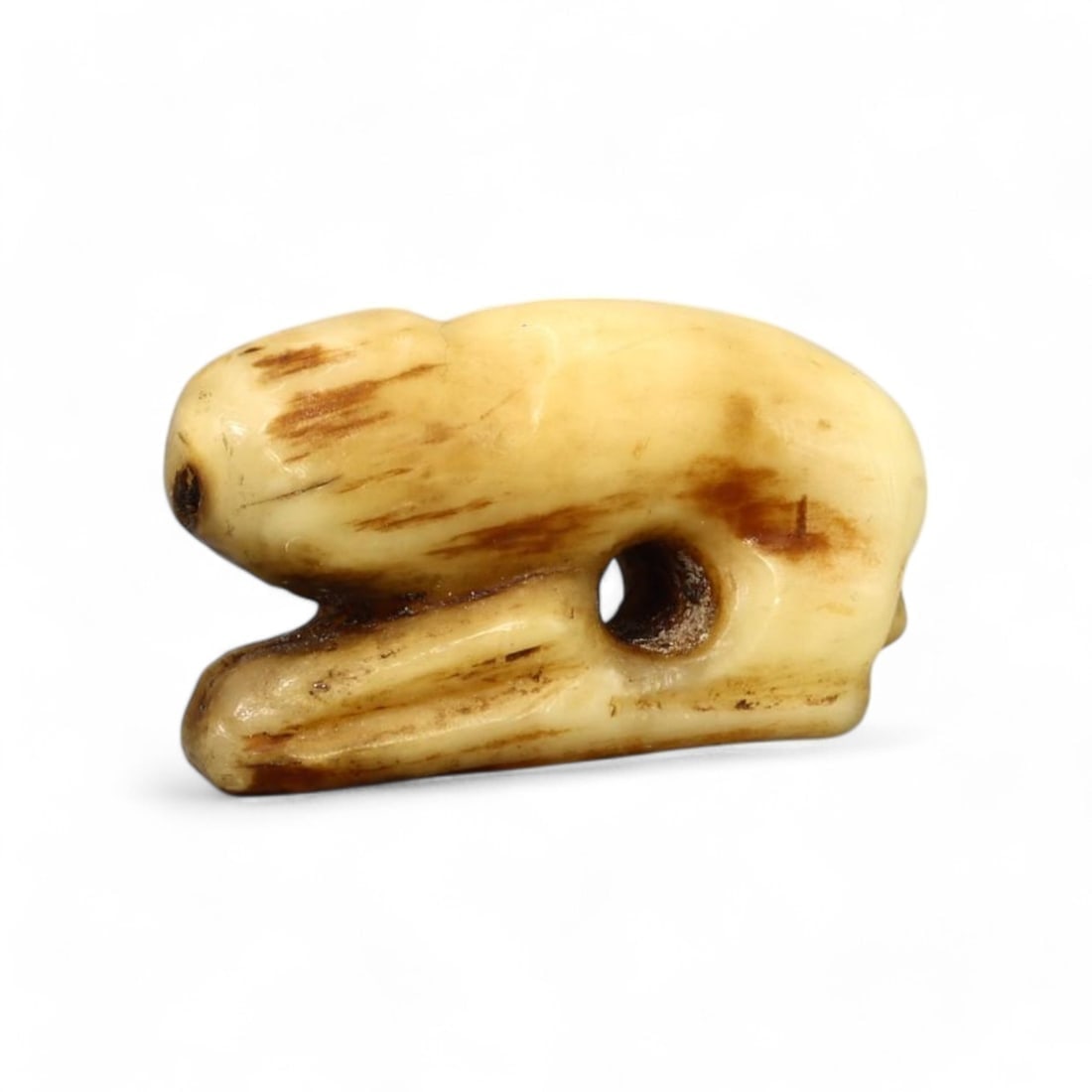 MEDIEVAL EUROPE: Bone Phallic Amulet, 12th-15th Century AD (4g, 3cm): This is a carved bone amulet from medieval Europe, weighing 4g and measuring 3 cm. The amulet is phallic in form, a motif often associated with fertility, protection, and vitality in medieval and earl