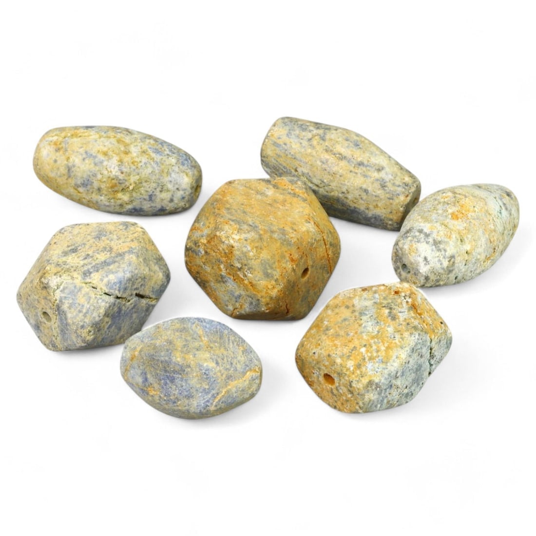 ANCIENT ACHAEMENID LAPIS LAZULI BEADS: Set of 7, Circa 6th-4th Century BCE (2.6 x 1.9cm, 62g) (1 of 1)