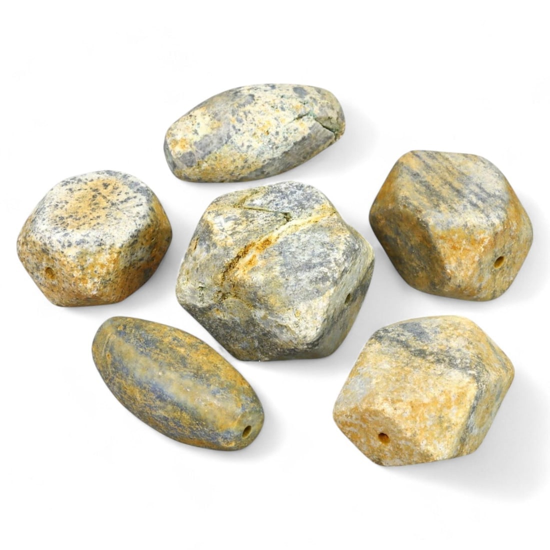 ANCIENT ACHAEMENID LAPIS LAZULI BEADS: Set of 6, Circa 6th-4th Century BCE (2.6 x 1.9cm, 70g) (1 of 1)