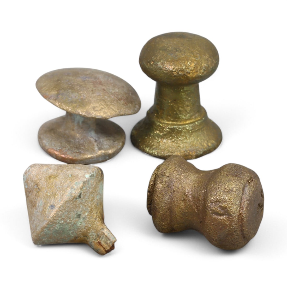 MEDIEVAL BRONZE WEIGHTS: Set of Four Trade and Measurement Tools (32g, ~1.5cm each) (1 of 1)
