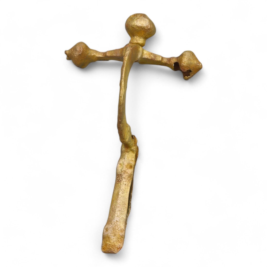 ROMAN GOLD-GILT BRONZE FIBULA: Stylized Form Without Pin (25g, 8cm) (1 of 2)