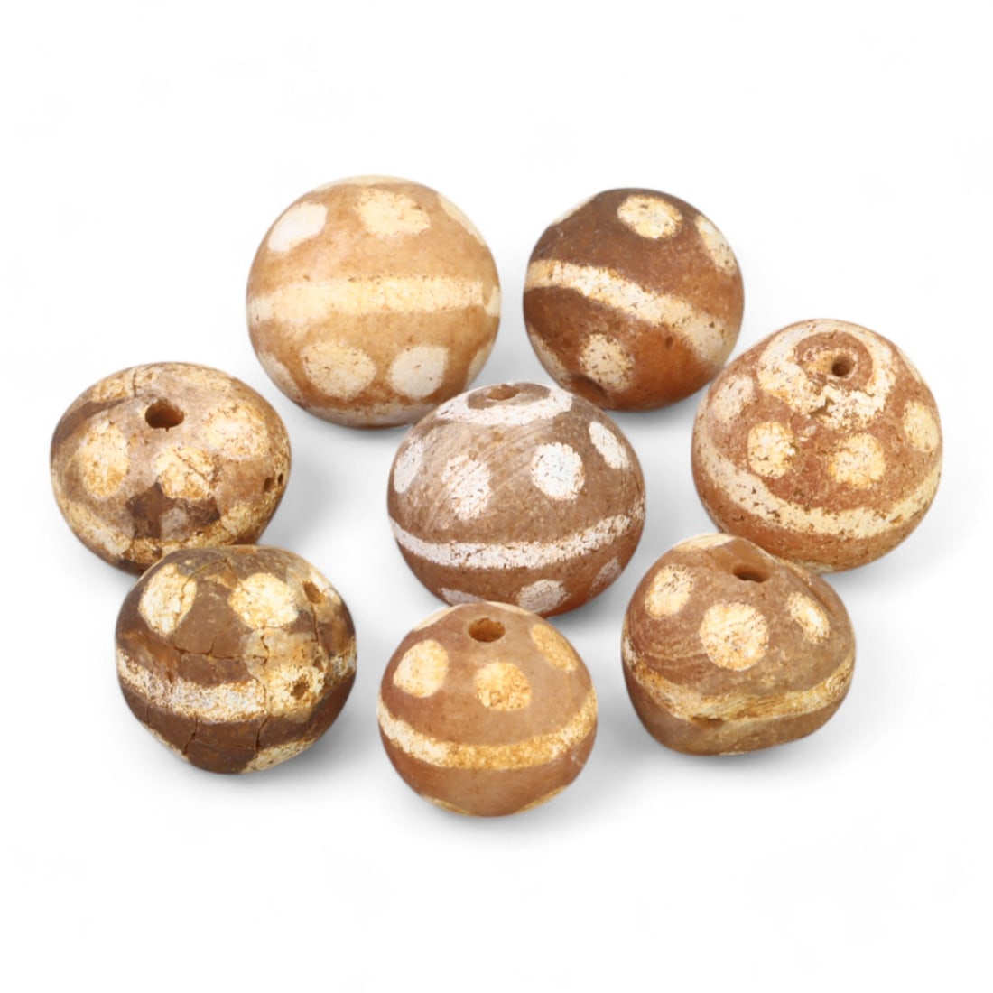 TIBETAN CULTURE: Antique Etched Carnelian Mala Beads (9g, 10-12mm) (1 of 1)