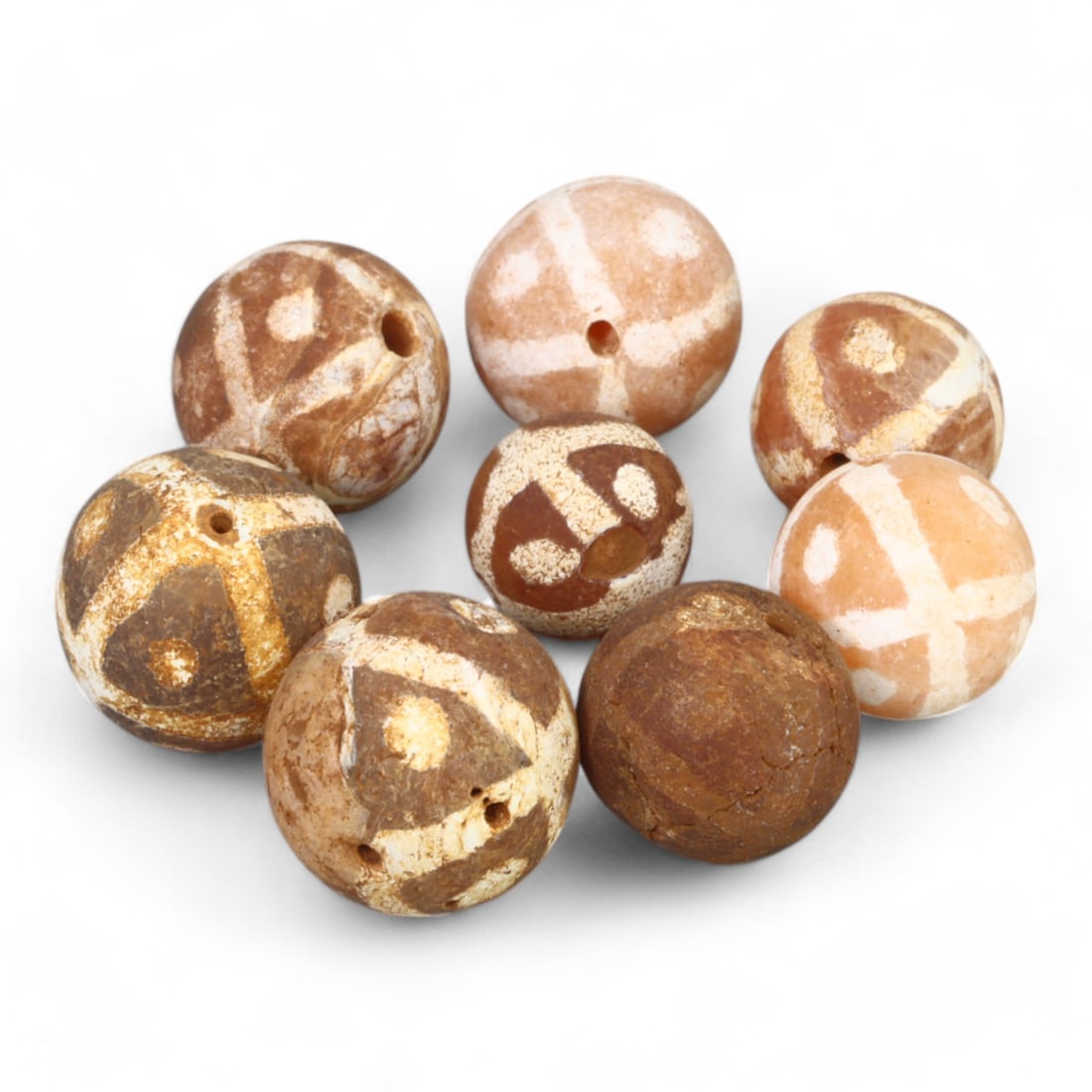 TIBETAN CULTURE: Antique Etched Carnelian Mala Beads (11g, 10-12mm) (1 of 1)