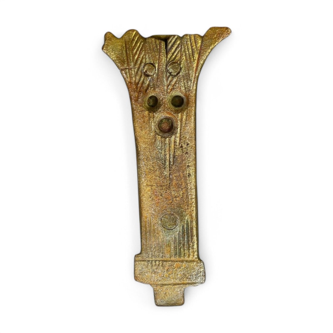 ROMAN GOLD-GILT FITTING: Decorated Bronze Mount (3g, 3.5cm) (1 of 2)