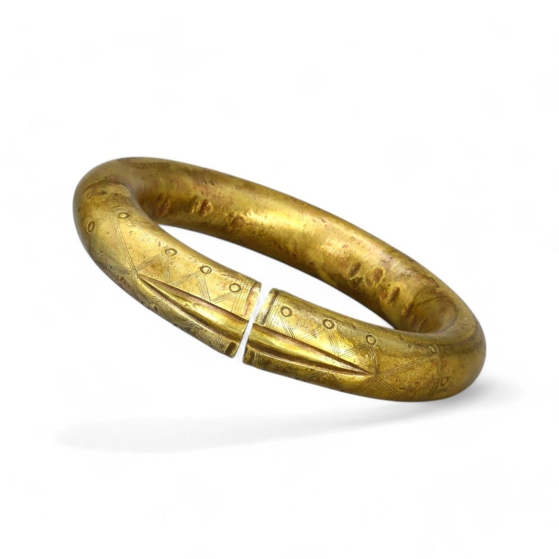 GOLD-GILT AFRICAN ARMLET, WEST AFRICA, 19TH CENTURY (468g, 2x10cm) (1 of 2)