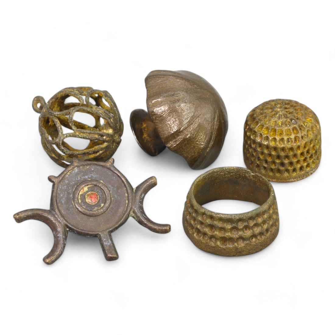 Mixed Ancient Antique Bronze Objects, Assorted Set (31g, 1-3cm, 5pcs) (1 of 1)