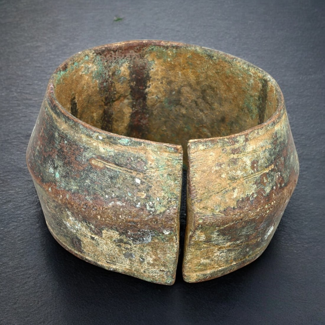 AFRICAN: Bronze Currency Bracelet with Angular Design (308g, 7x4cm) (1 of 3)