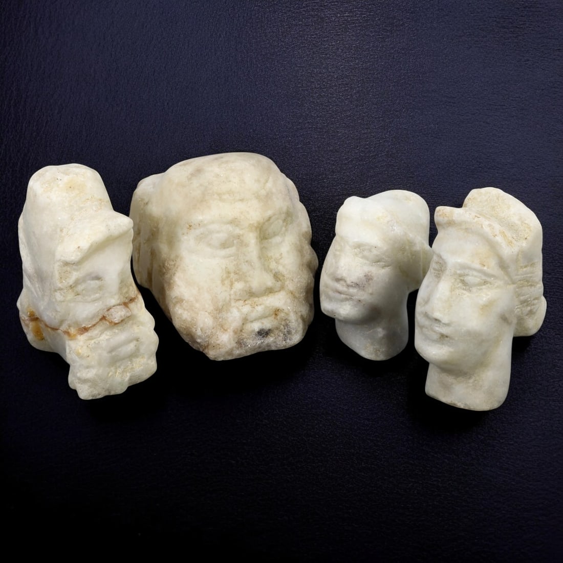 RENAISSANCE STYLE: Lot of Stone Carved Busts (9-10cm, 2kg) (1 of 1)